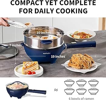 Amazon.com: AUTUCU 3-Quart Electric Hot Pot & wok Nonstick with
