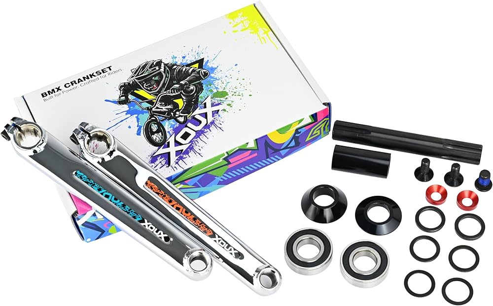 Amazon.com : XOUX Titan BMX Crankset 175mm – Chrome Plate Cr-Mo