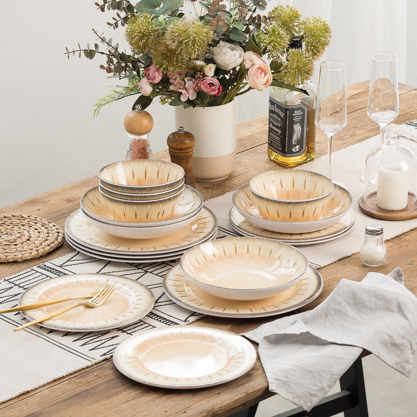 Amazon.co.jp: MissYip メラミン食器セット 16点 4人用 壊れない