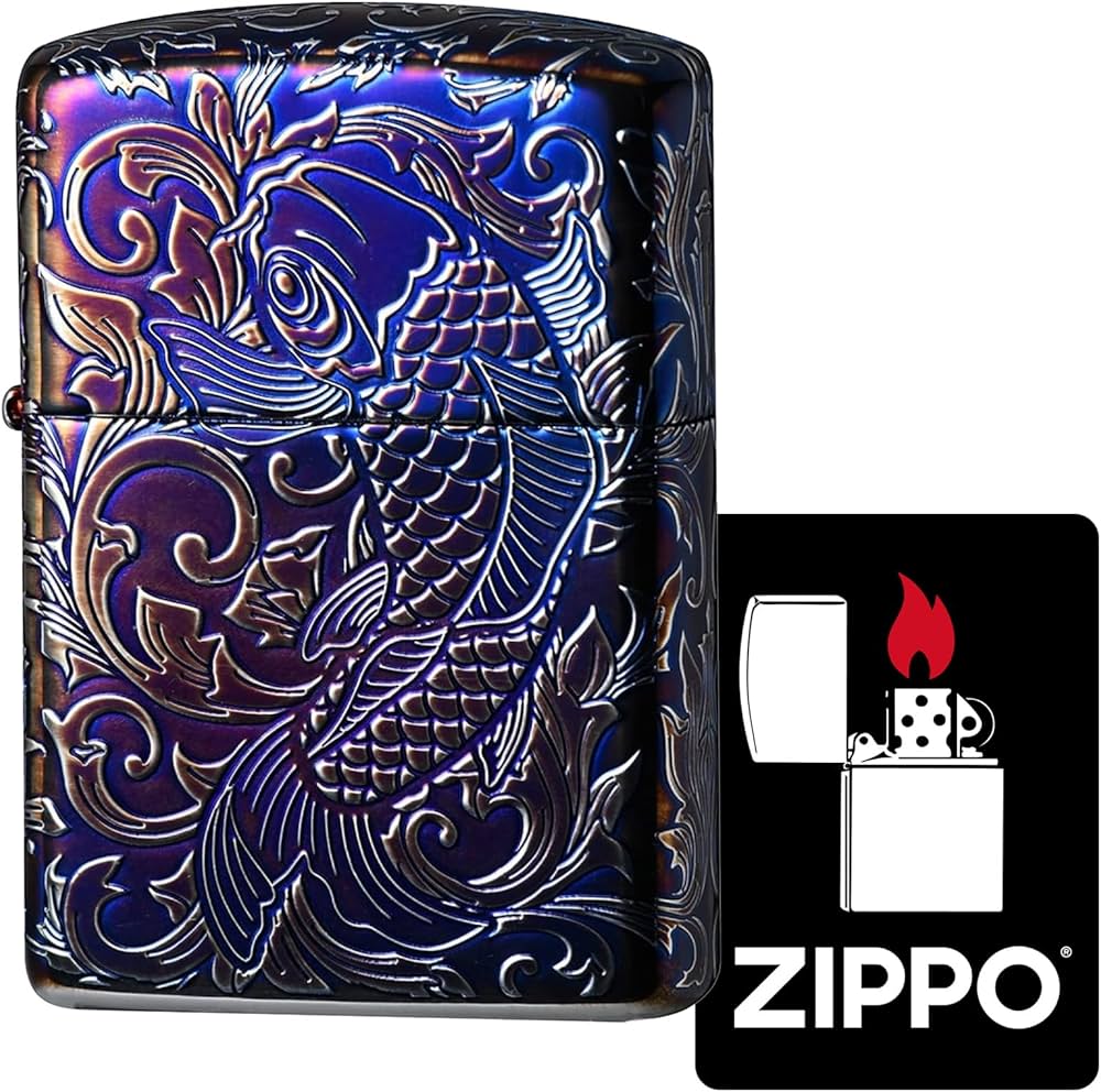 Amazon.co.jp: ジッポー(Zippo) ライター アーマー 鯉 防風 真鍮製 5面