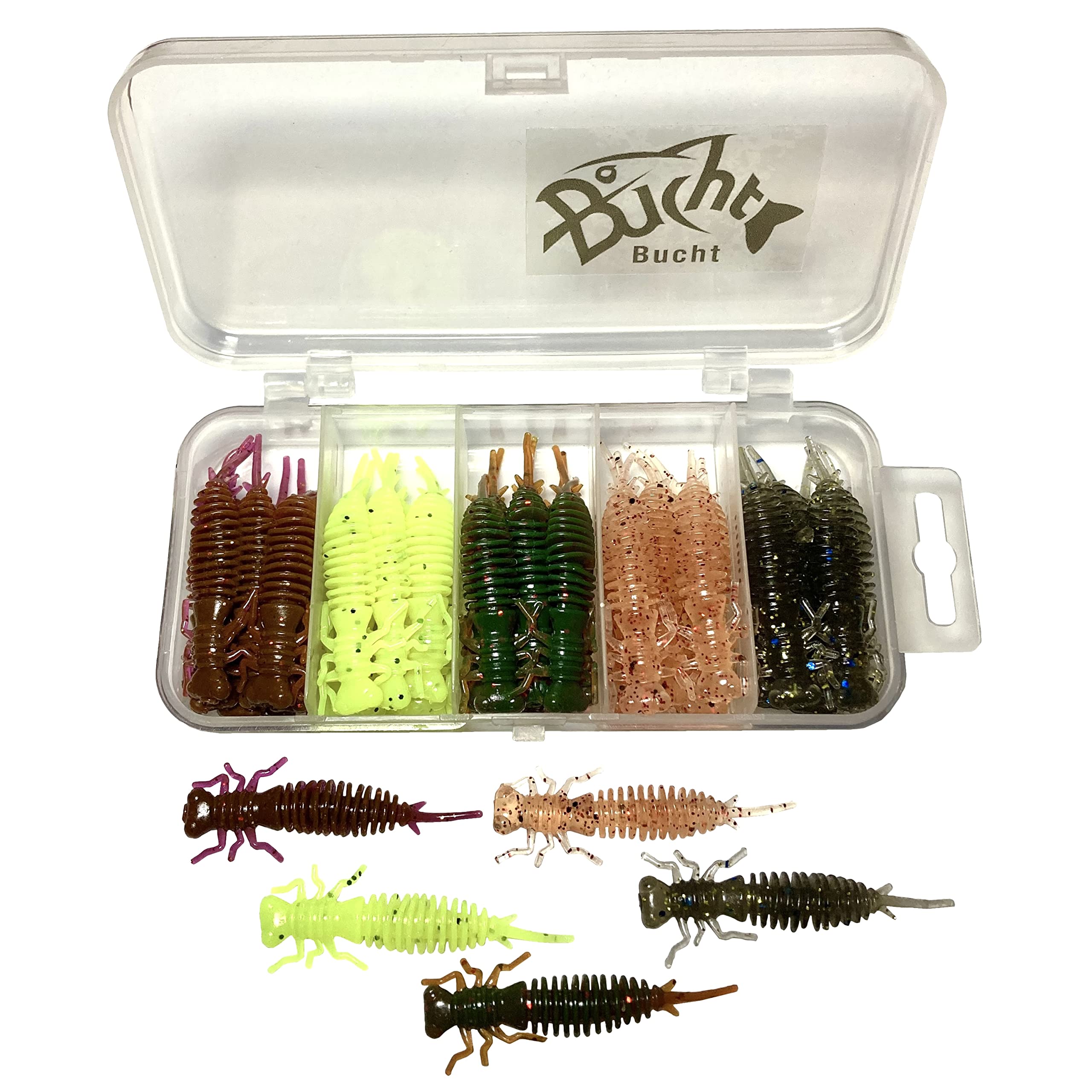 Amazon.co.jp: Bucht 虫ワーム 40本セット クローワーム バス釣り