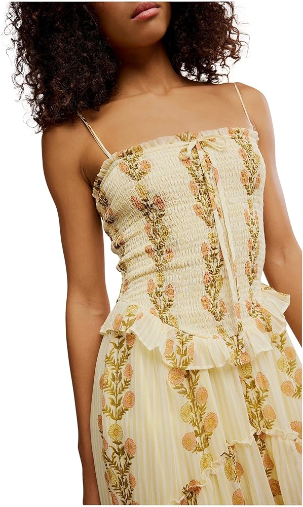 Free People Womens Alejandra Midi Dress Cloud Combo X-Small at