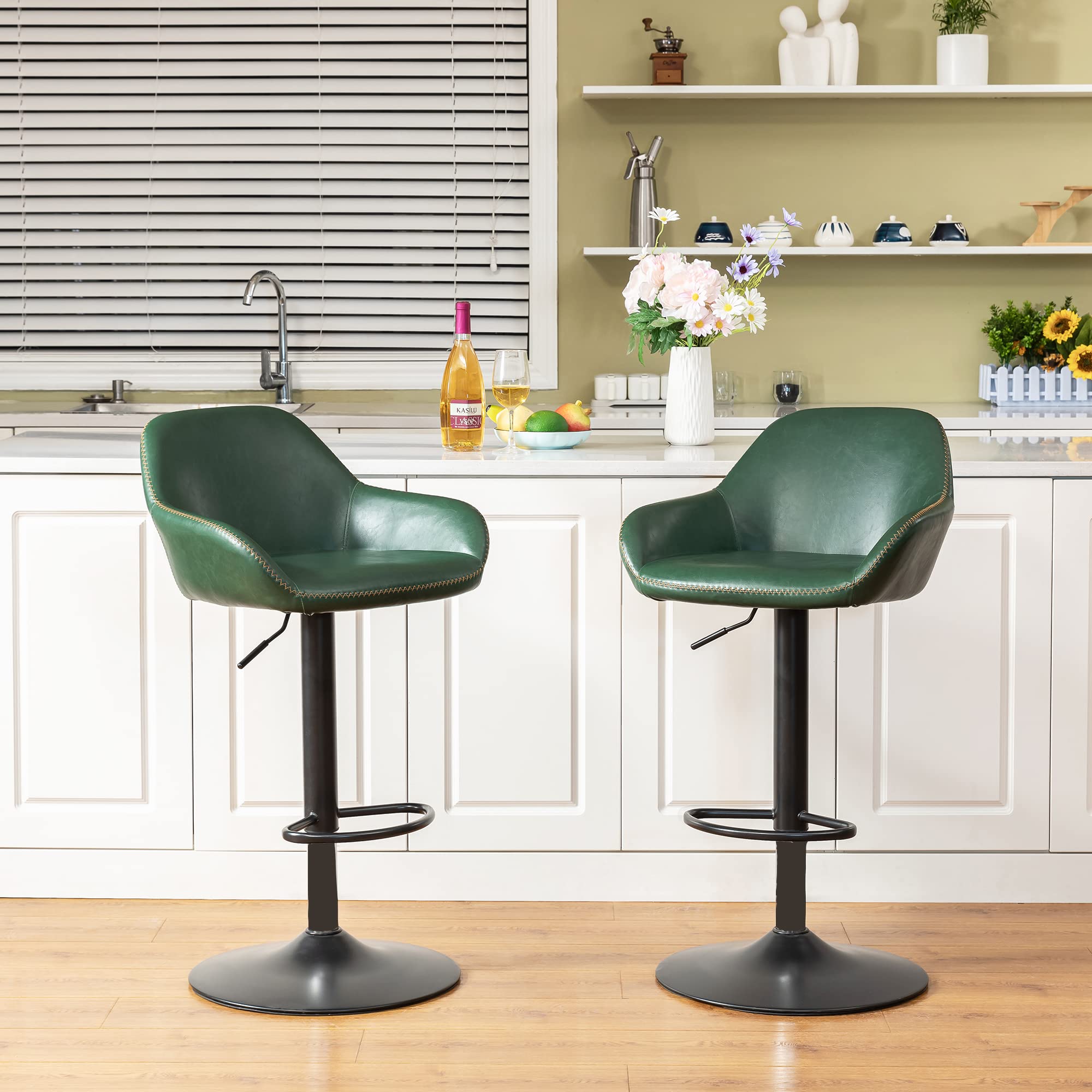 Amazon.com: Glitzhome Mid Century Bar Stools Set of 2 Vintage