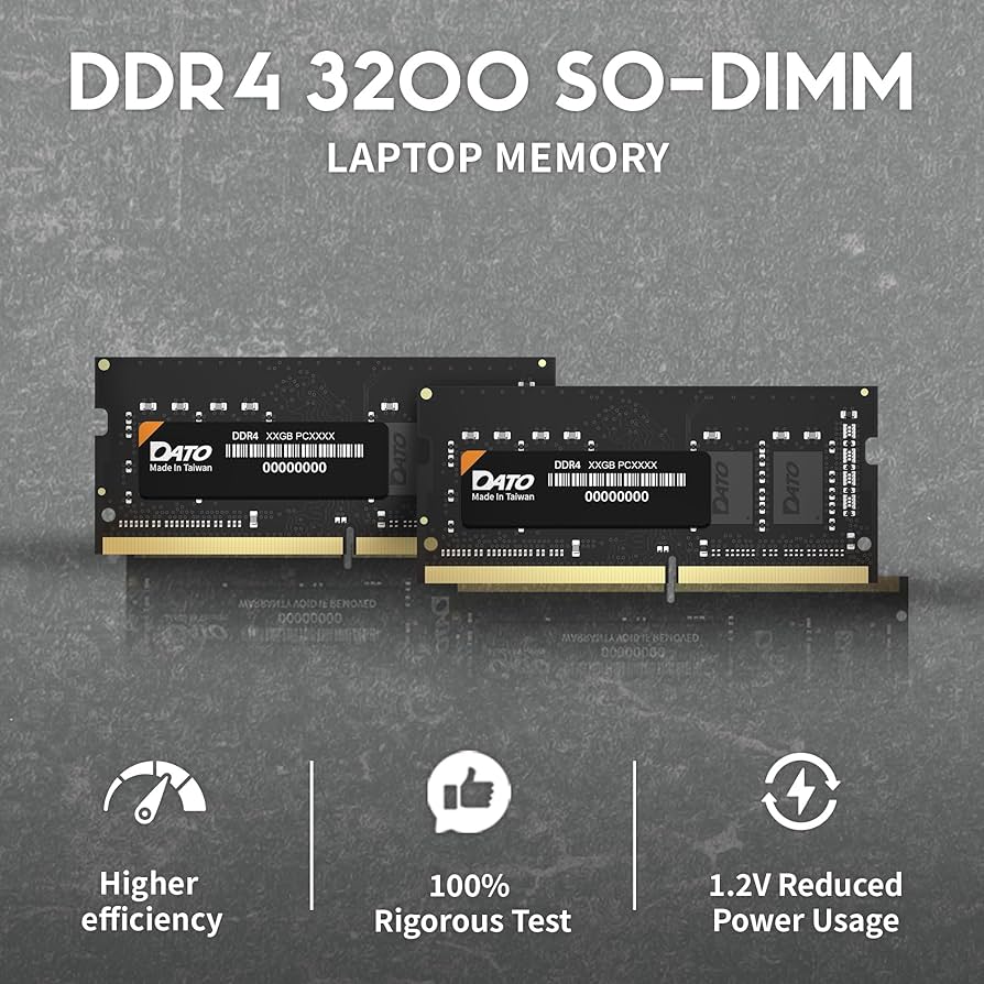DATO 32GB RAM (16GBx2), DDR4 3200MHz PC4-25600 CL22 SODIMM 1.2V