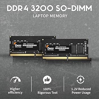 DATO 16GB RAM DDR4 3200MHz PC4-25600 CL22 SODIMM 1.2V 260-Pin Non