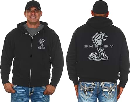 Amazon.com: JH DESIGN GROUP Ford Mens Shelby Cobra Zip-Up Hoodie