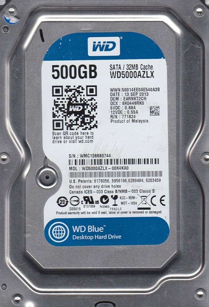 Amazon.com: Western Digital Blue WD5000AZLX 500 GB 3.5