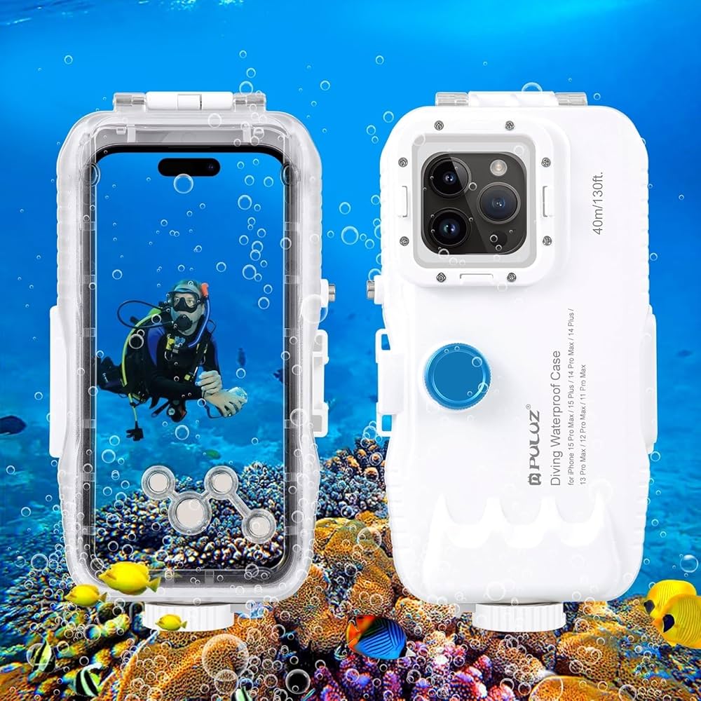 PULUZ 40m/130ft Waterproof Diving Case for iPhone 15 Pro Max/15