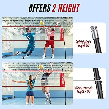 Amazon | Patiassy 14フィート 自立式バレーボール練習ネット 屋内