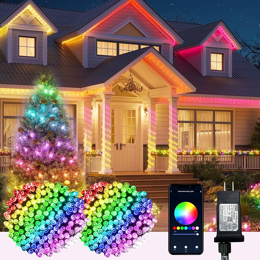 Dreicht Smart Christmas String Lights - 196FT 600 RGB LEDs WiFi