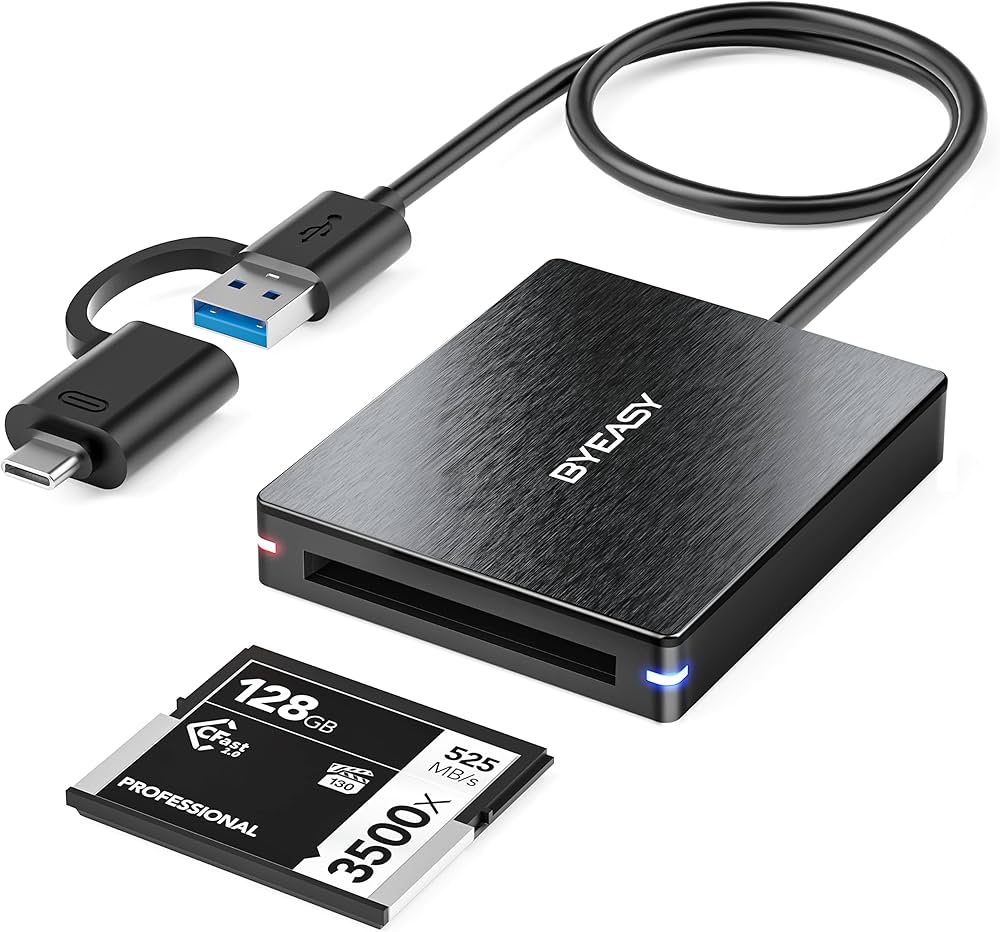 Amazon | CFastカードリーダー BYEASY USB-A/USB-C適用 SONY,SanDisk
