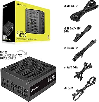 Amazon | Corsair RM750 PC電源ユニット 750W 80PLUS Gold認証 フル