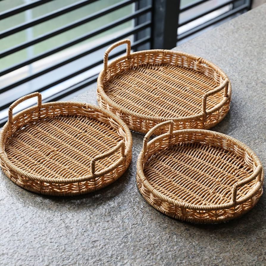 Amazon.co.jp: NJNEW 北欧の小物入れ バスケット トレイ 取っ手付き