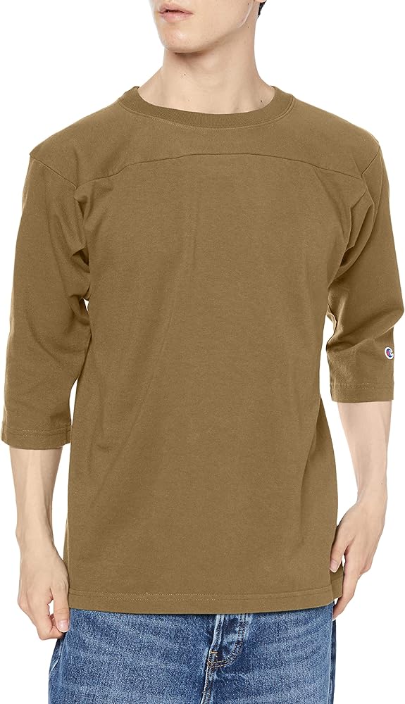 Amazon | 七分袖Tシャツ フットボールT ヨーク切り替え ヘビーウェイト
