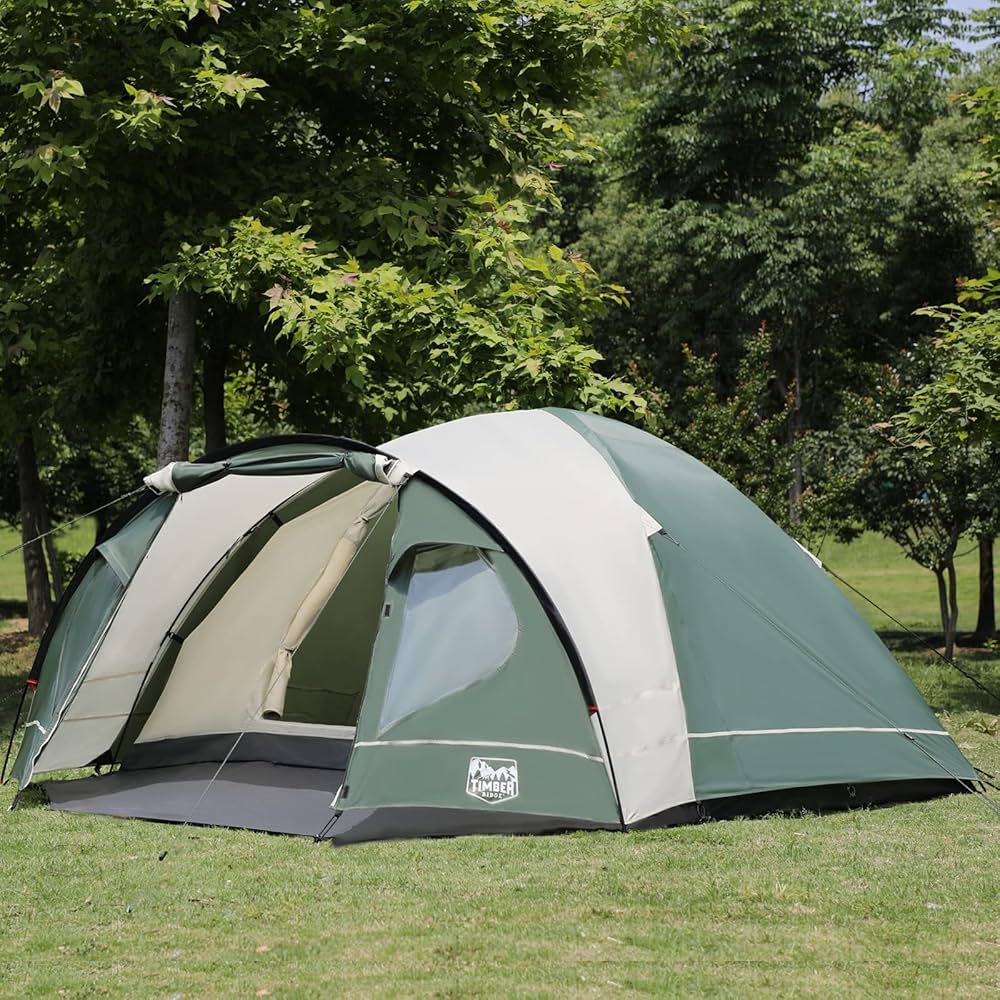 Amazon.co.jp: TIMBER RIDGE テント 3-4人用 キャンプテント ドーム 二