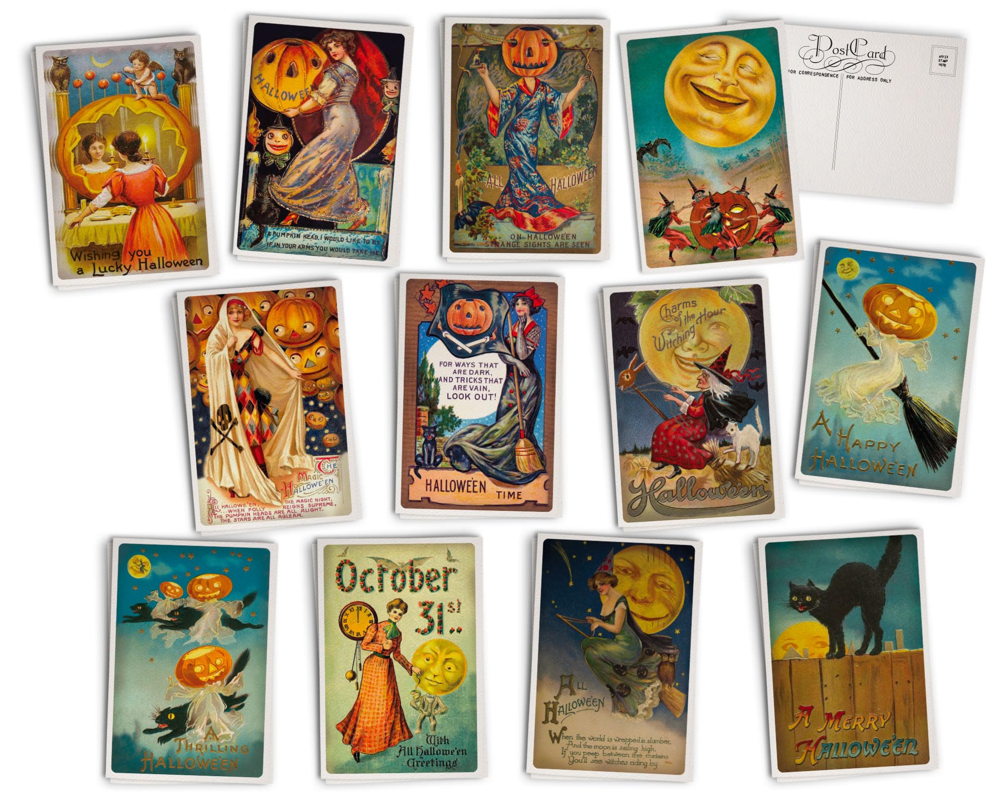 Amazon | Hill Valley Greetings アンティークハロウィンポストカード