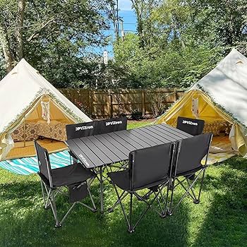 Amazon.co.jp: JPYiZren アウトドア テーブル チェア 7点セット アルミ