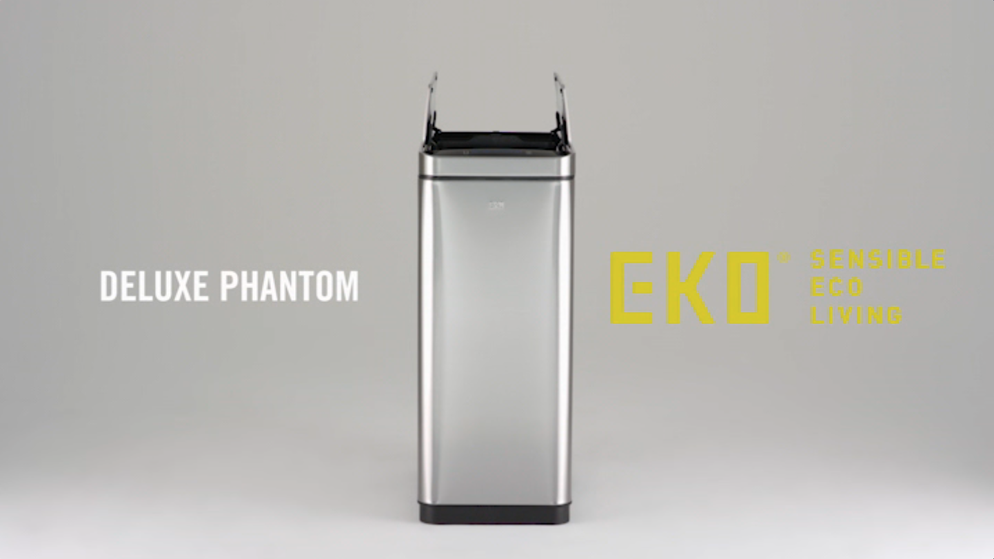 Amazon｜EKO ゴミ箱 自動開閉 デラックスファントム シルバー 30L