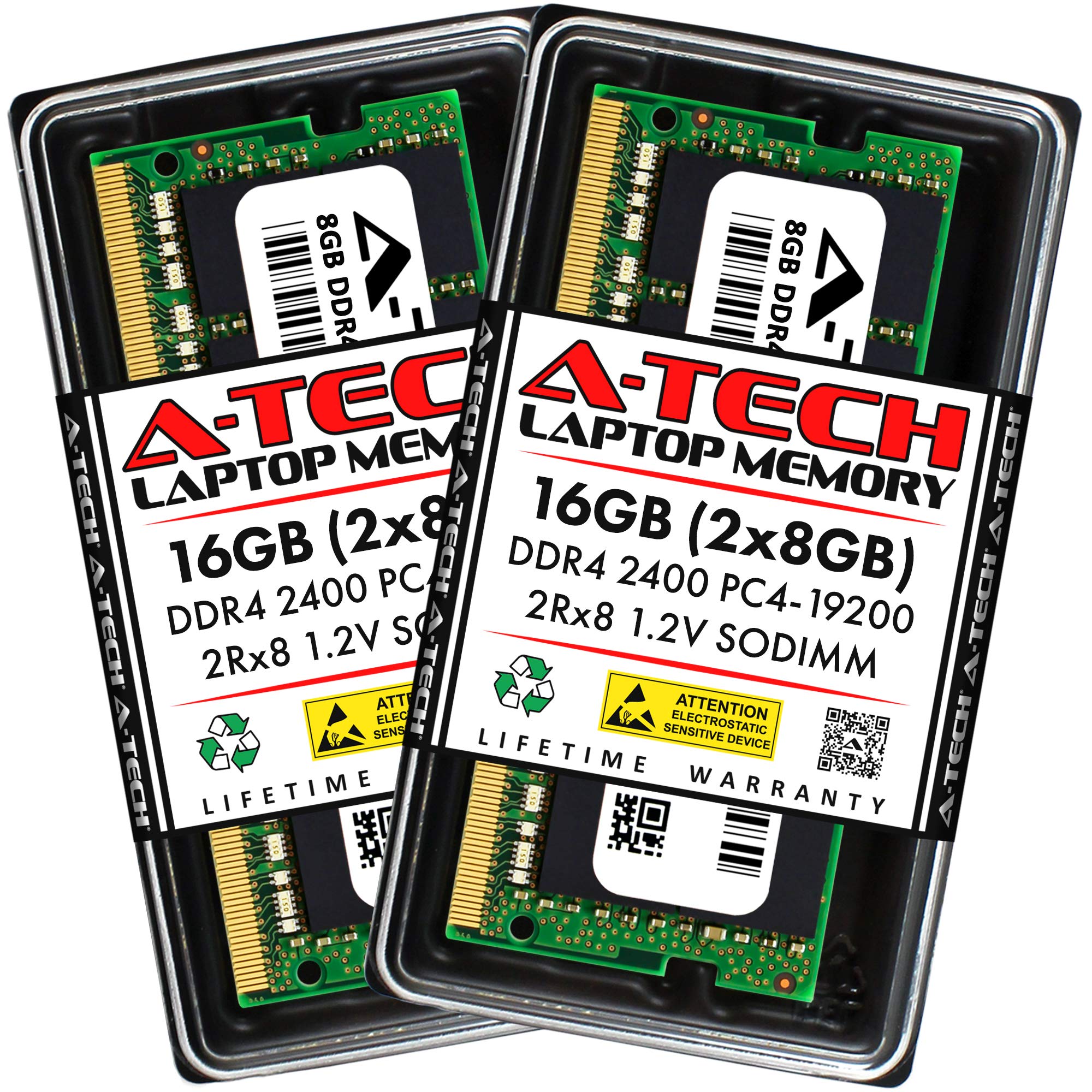 A-Tech 16GB (2x8GB) DDR4 2400MHz SODIMM PC4-19200 2Rx8 Dual Rank