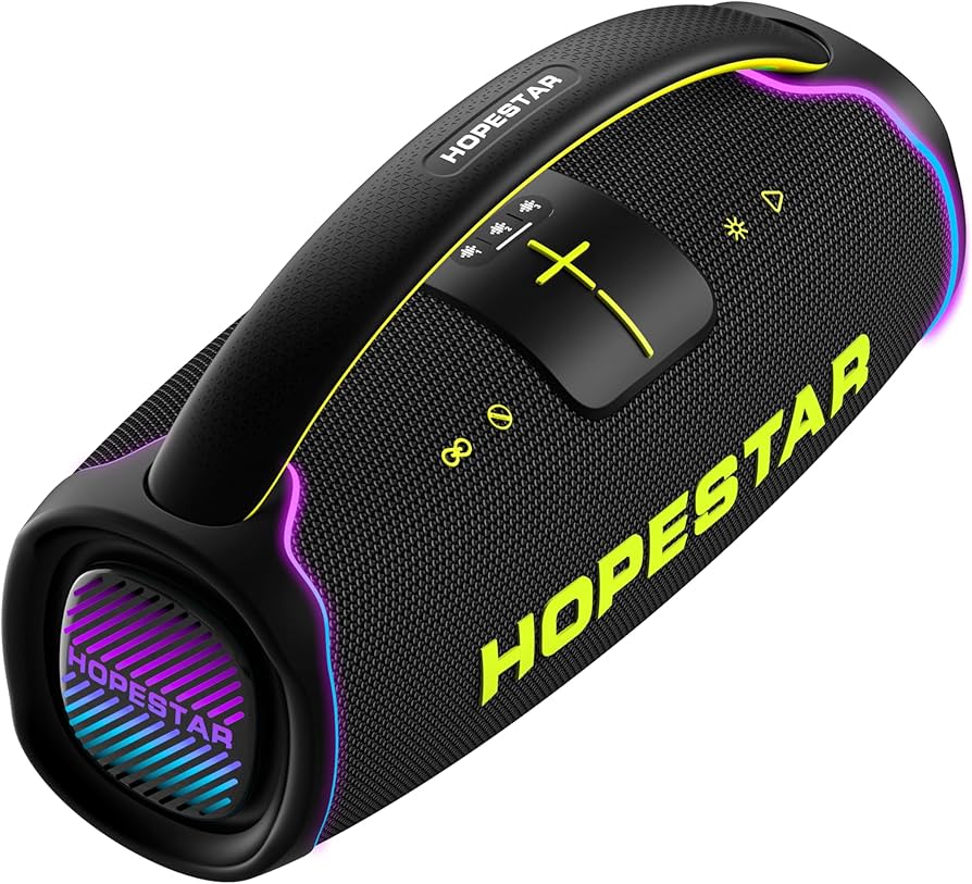 Amazon.com: 300W Portable Speaker with Handle & Microphone (Black