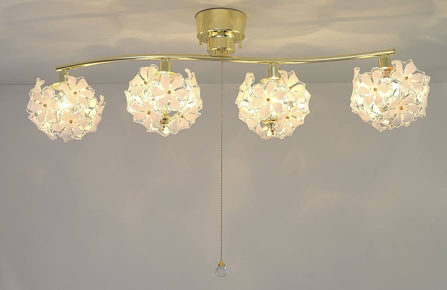 Amazon | キシマ ブーケ シーリングライト Clear 4灯 GEM-6902