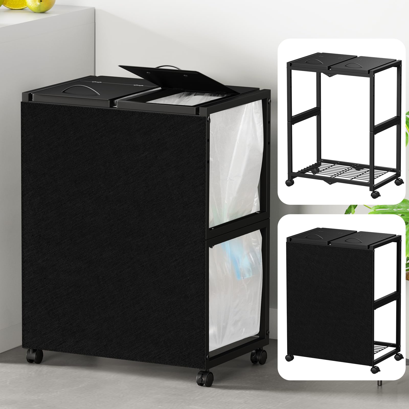 Amazon.co.jp: [マグネット式目隠し] ゴミ袋ホルダー 平袋・U型袋両