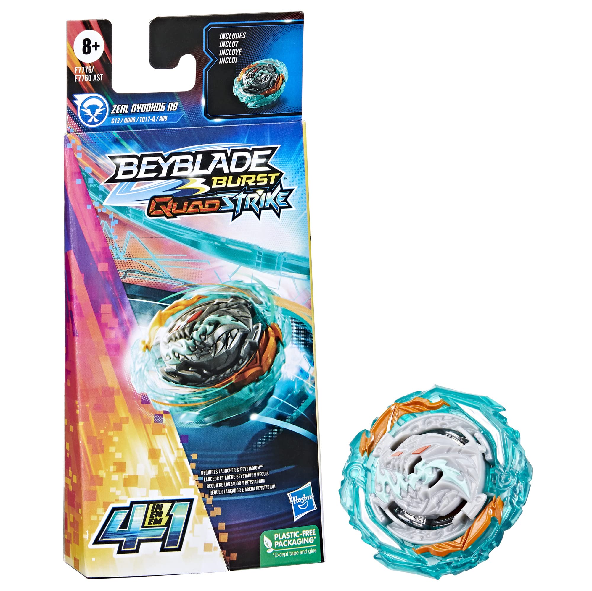 Amazon.com: Beyblade Burst QuadStrike Zeal Nyddhog N8 Spinning Top