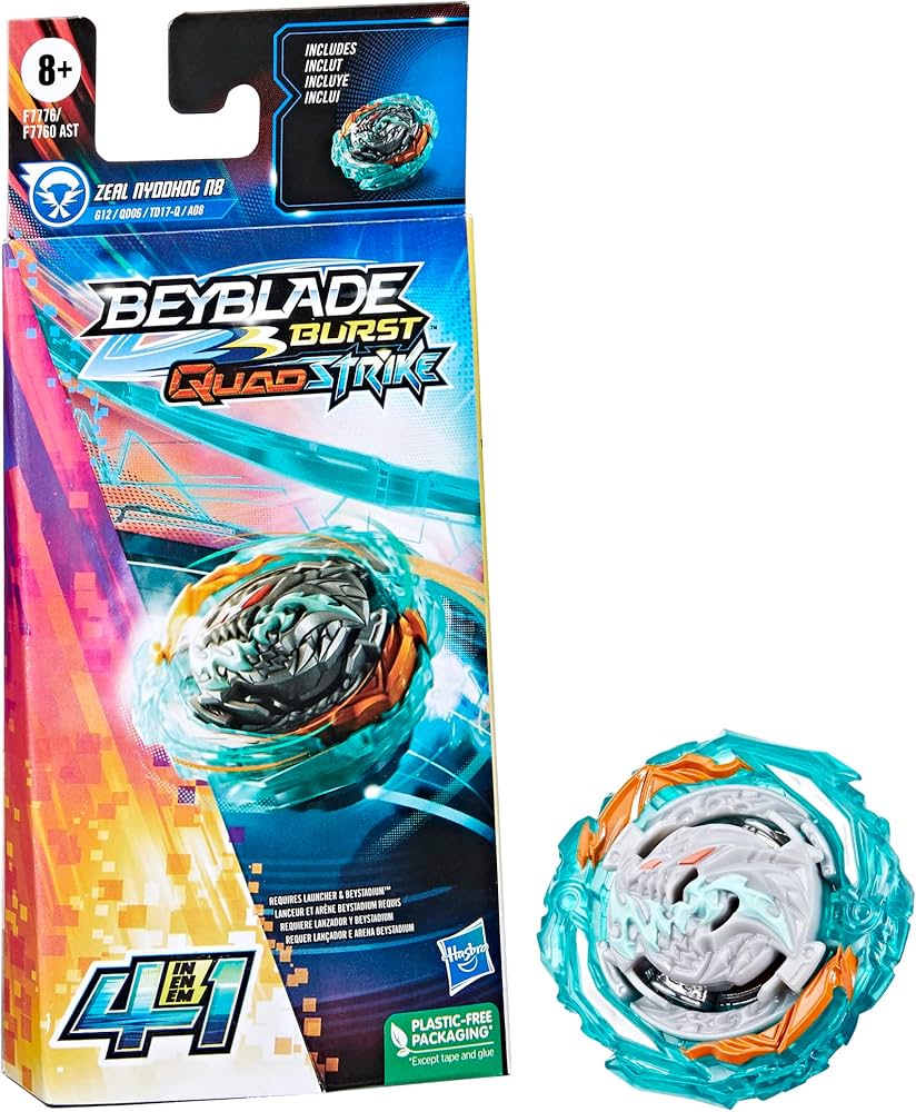 Amazon.com: Beyblade Burst QuadStrike Zeal Nyddhog N8 Spinning Top