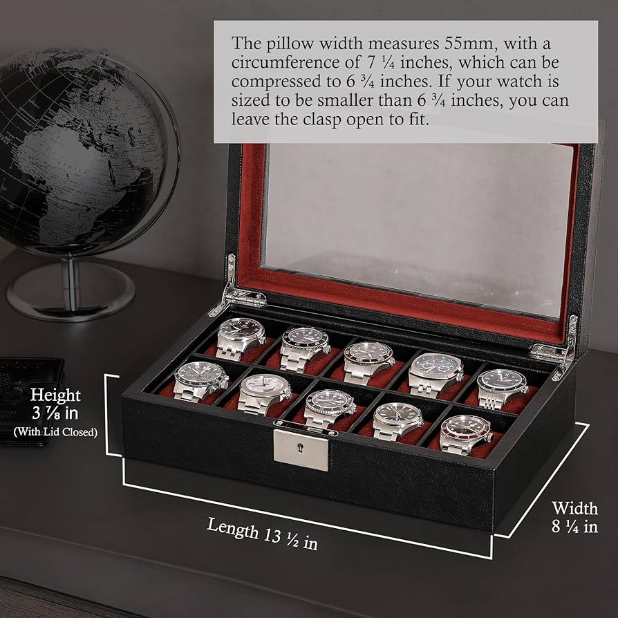 Amazon.co.jp: ROTHWELL 10 スロット レザー ウォッチ ボックス - 高級