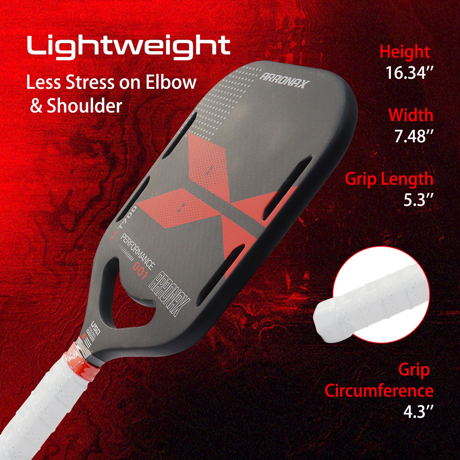 Amazon | Arronax ピックルボールパドル Usapa承認 T700 熱成形