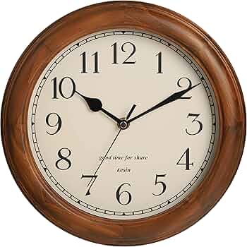 Amazon.com: Wooden Wall Clock with Retro Design, 11 Inches Round