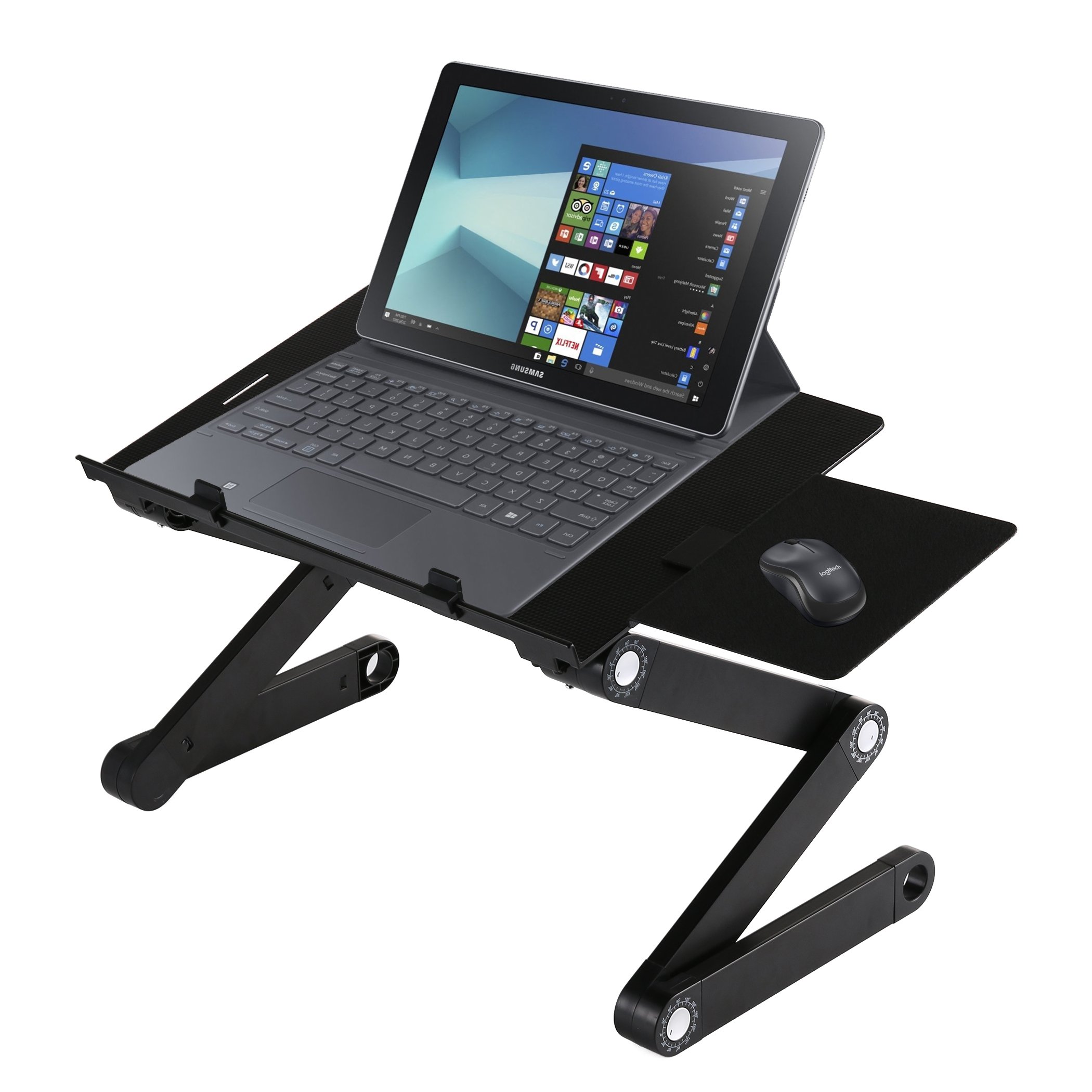 Amazon.co.jp: 折り畳み式 ノートパソコンスタンド マウススタンド搭載