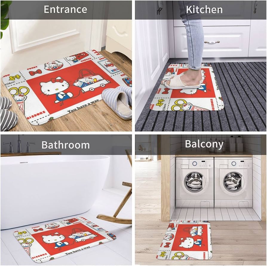 Amazon | ハローキティ かわいい バスマット お風呂マット ドアマット
