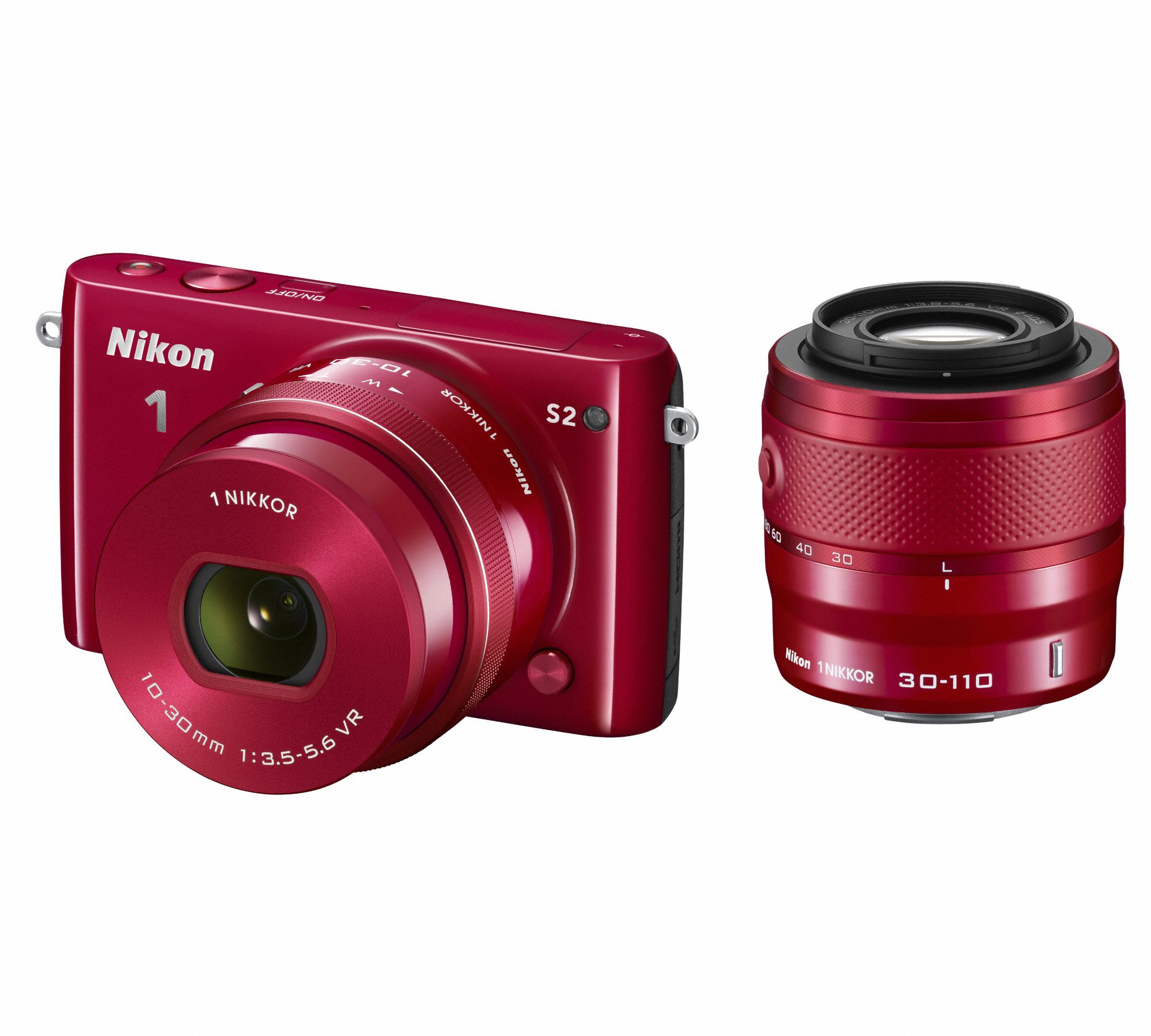 Amazon | Nikon ミラーレス一眼 Nikon1 S2 ダブルズームキット レッド