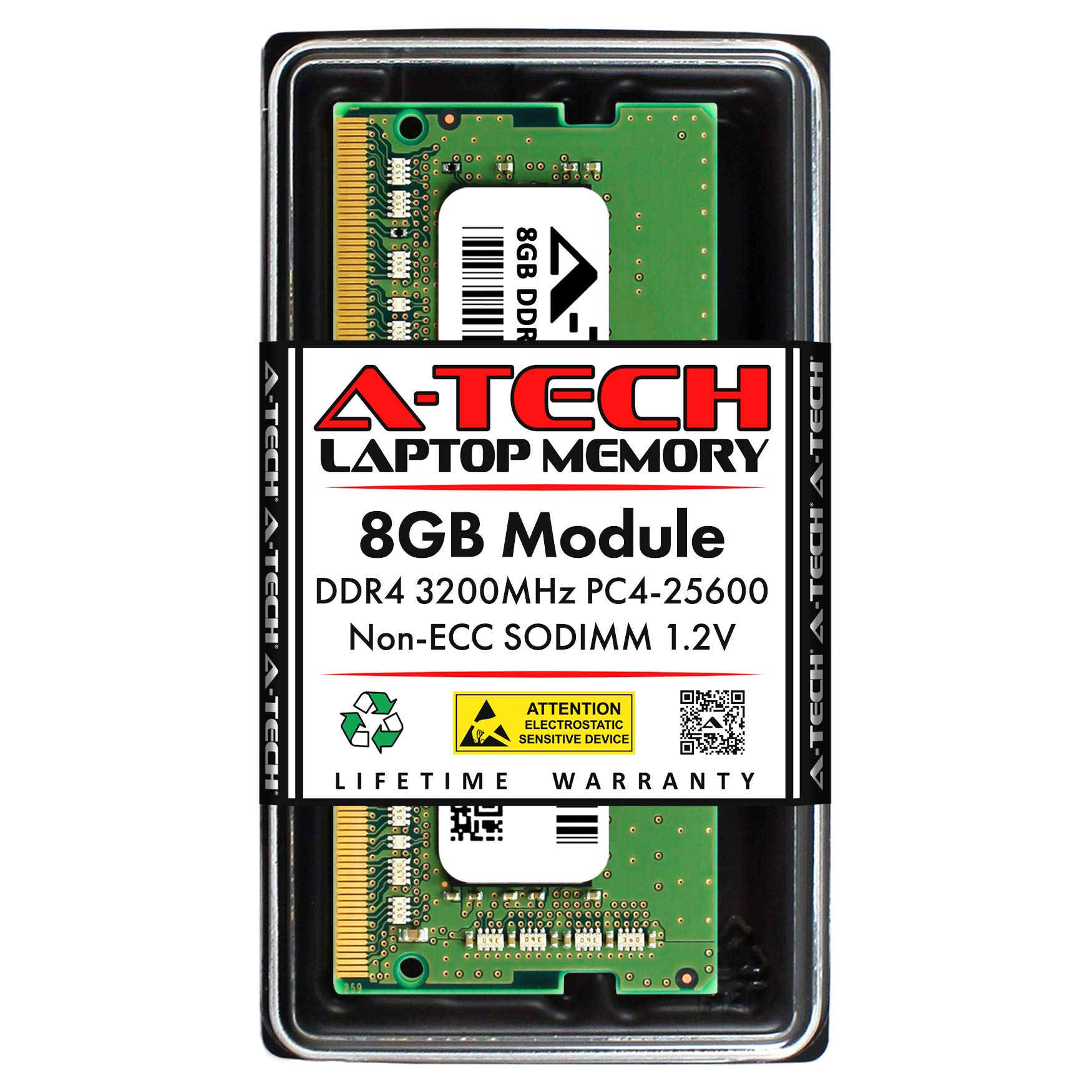 A-Tech 8GB DDR4 3200 MHz SODIMM PC4-25600 (PC4-3200AA) CL22 Non