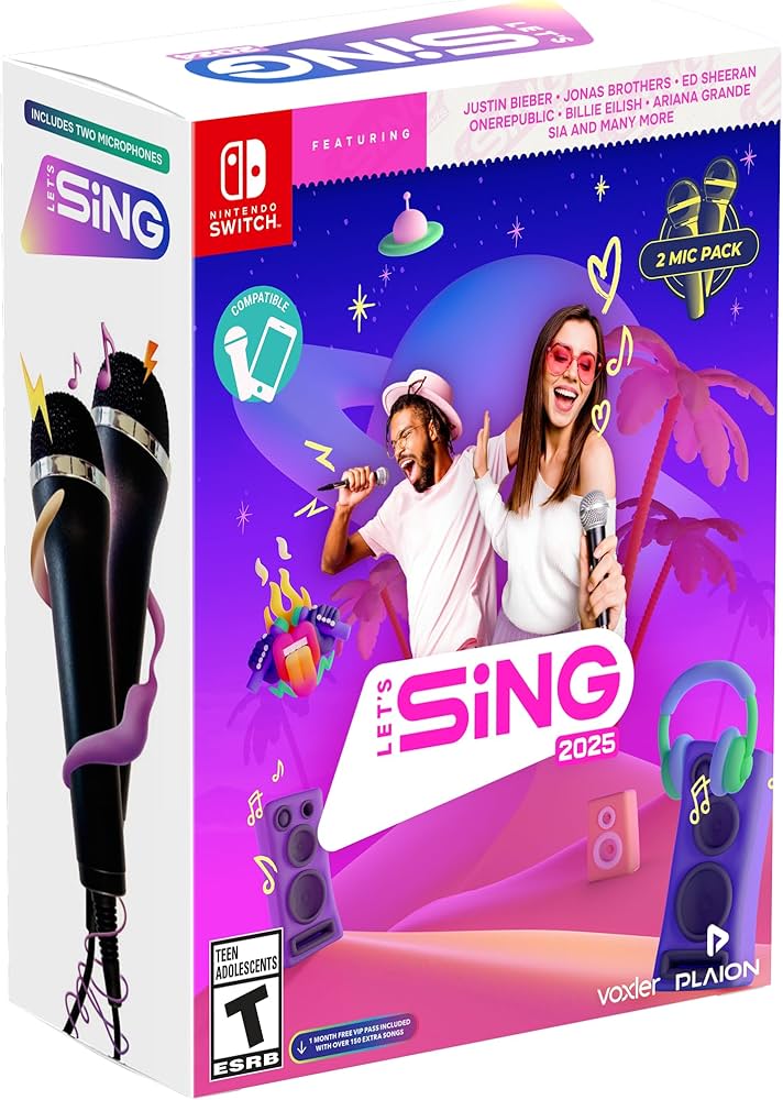 Amazon.com: Let's Sing 2025 (2 mic bundle) - Nintendo Switch