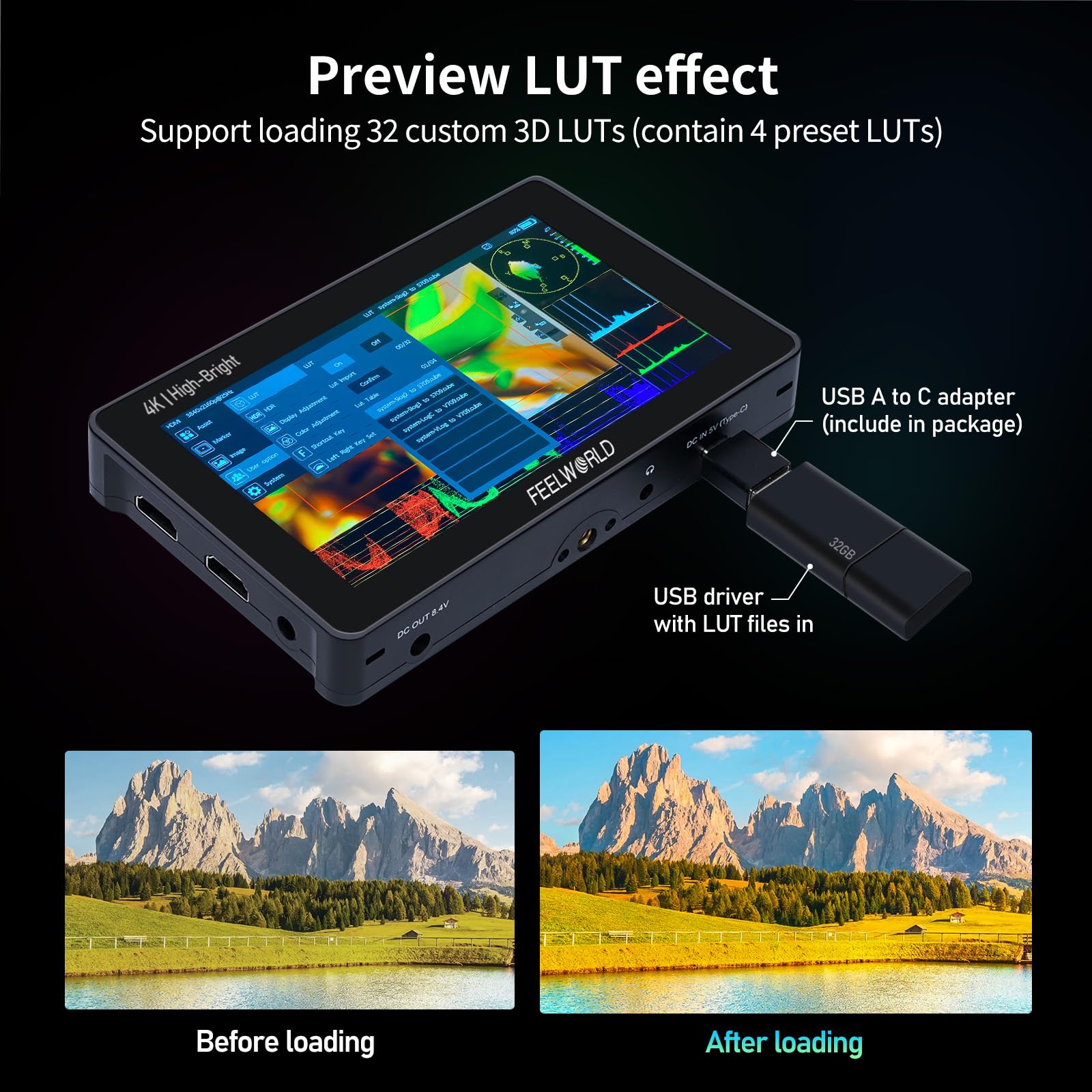 Amazon | FEELWORLD F5 Pro X 5.5インチ タッチ式 フィールドモニター