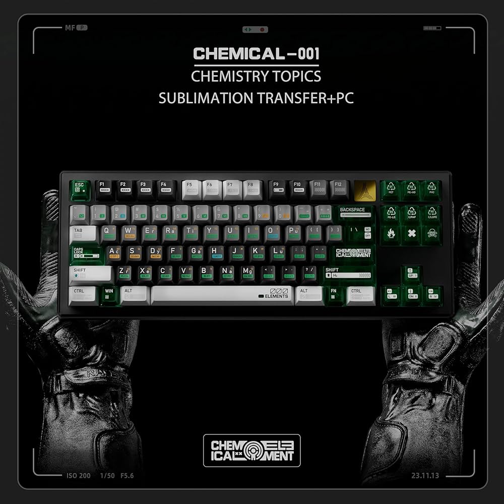 Amazon | Chemistry 001テーマキーキャップオリジナル高さ145キーpbt