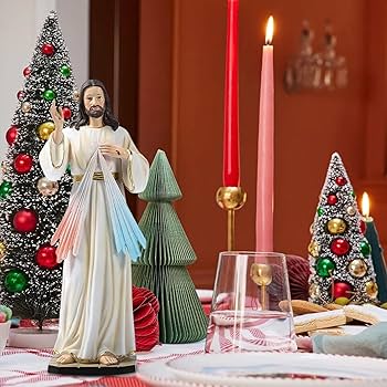 宗教的置物 セット キリスト教の聖人像 蓄光タイプ 宗教的置物 セット