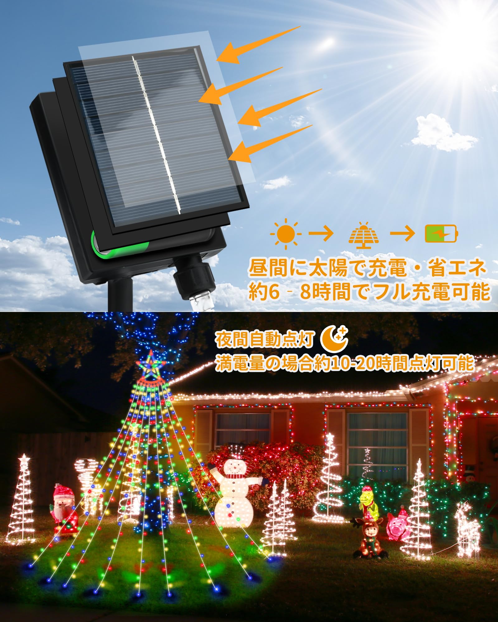 Amazon.co.jp: 【USB充電可能】ソーラー イルミネーションライト LED