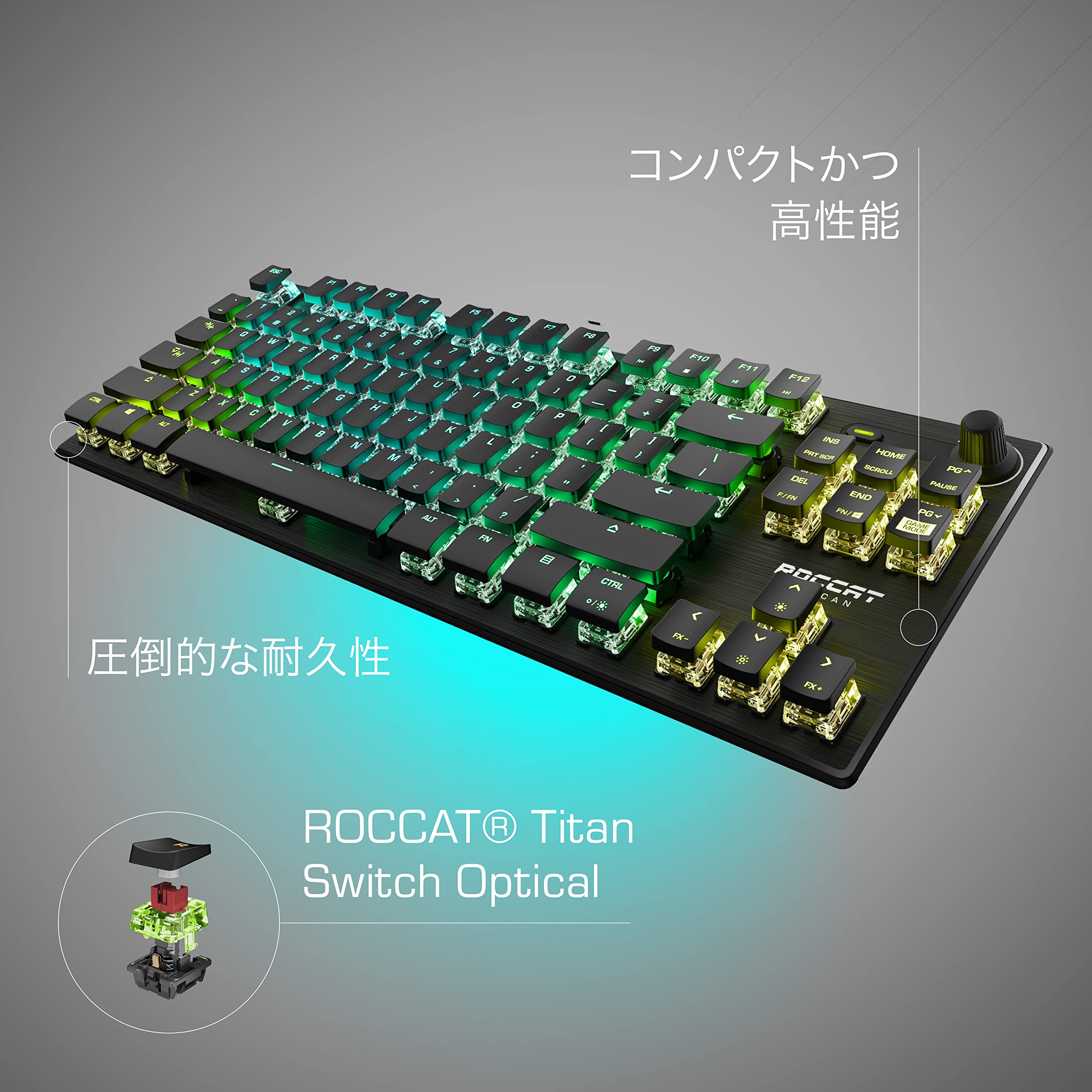 Amazon.co.jp: ROCCAT Vulcan TKL Pro コンパクト光学 RGB USB