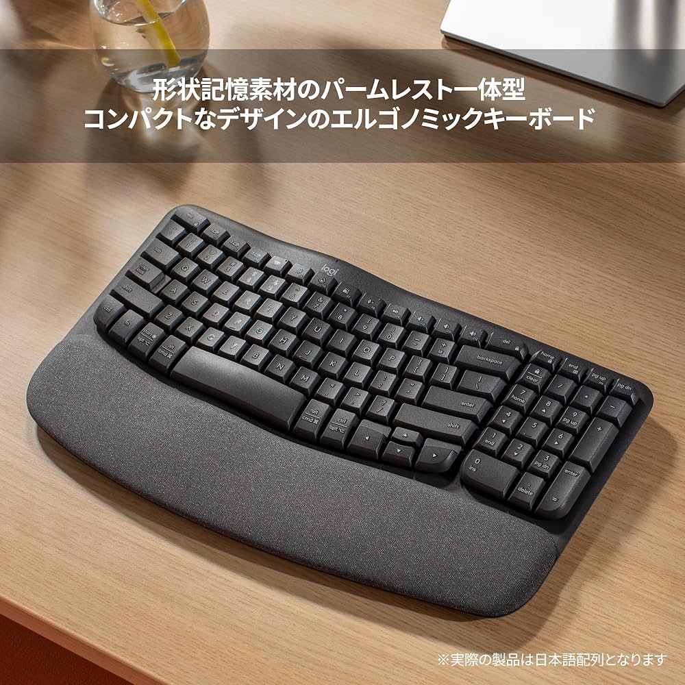 Amazon.co.jp: ロジクール WAVE KEYS K820 疲れにくい エルゴノミック