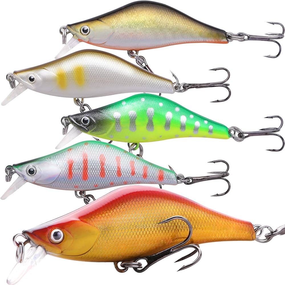 Amazon.co.jp: CONTYU 渓流ミノー 5 セット スローで誘える トラウト