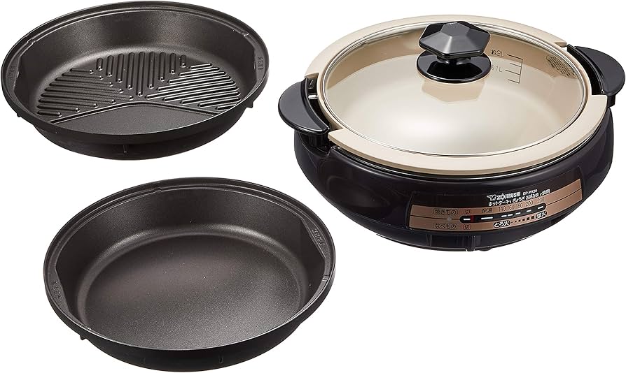 ZOJIRUSHI EP-GS55V6-TB グリル鍋 3枚プレートおでん仕切り Amazon