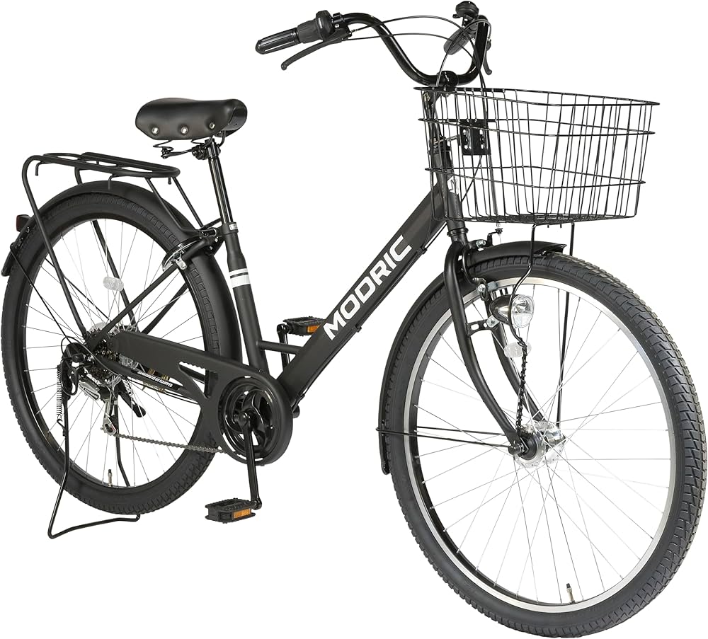 Amazon | 27.5型 6段変速・LEDオートライト付 シティサイクル マット