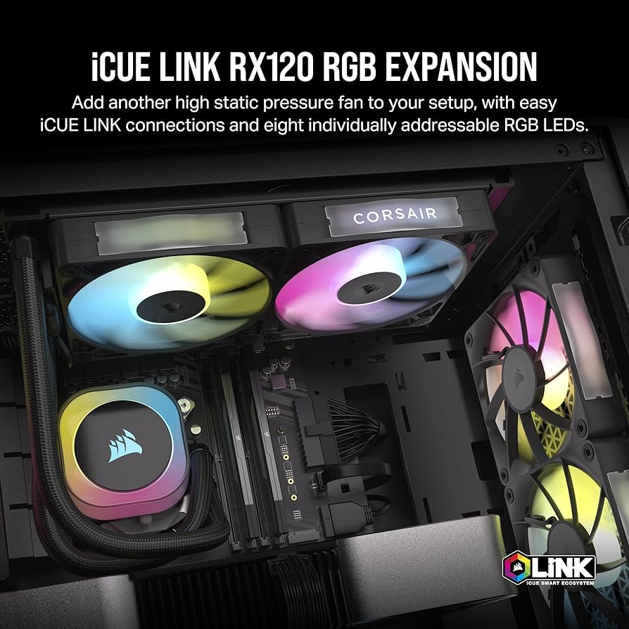 Amazon.com: CORSAIR iCUE Link RX120 RGB 120mm PWM Fan - Magnetic