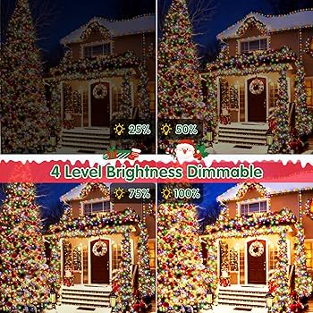 XURISEN 403FT 1000 LED String Lights Outdoor Green Wire Christmas