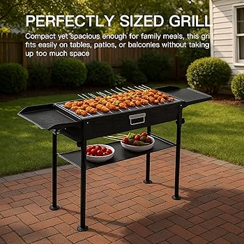 Amazon.com : comzenz 35'' Portable Charcoal Grill Folding BBQ