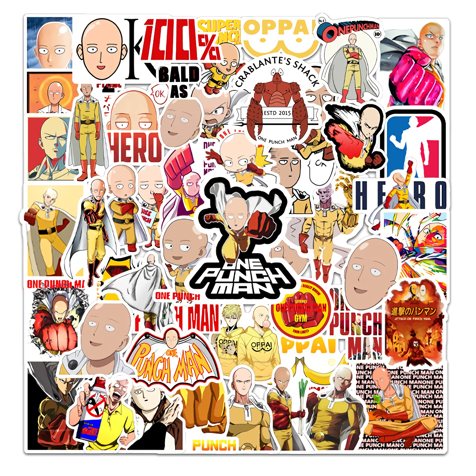 Amazon.co.jp: 50枚ワンパンマン漫画防水ステッカースーツケース自転車