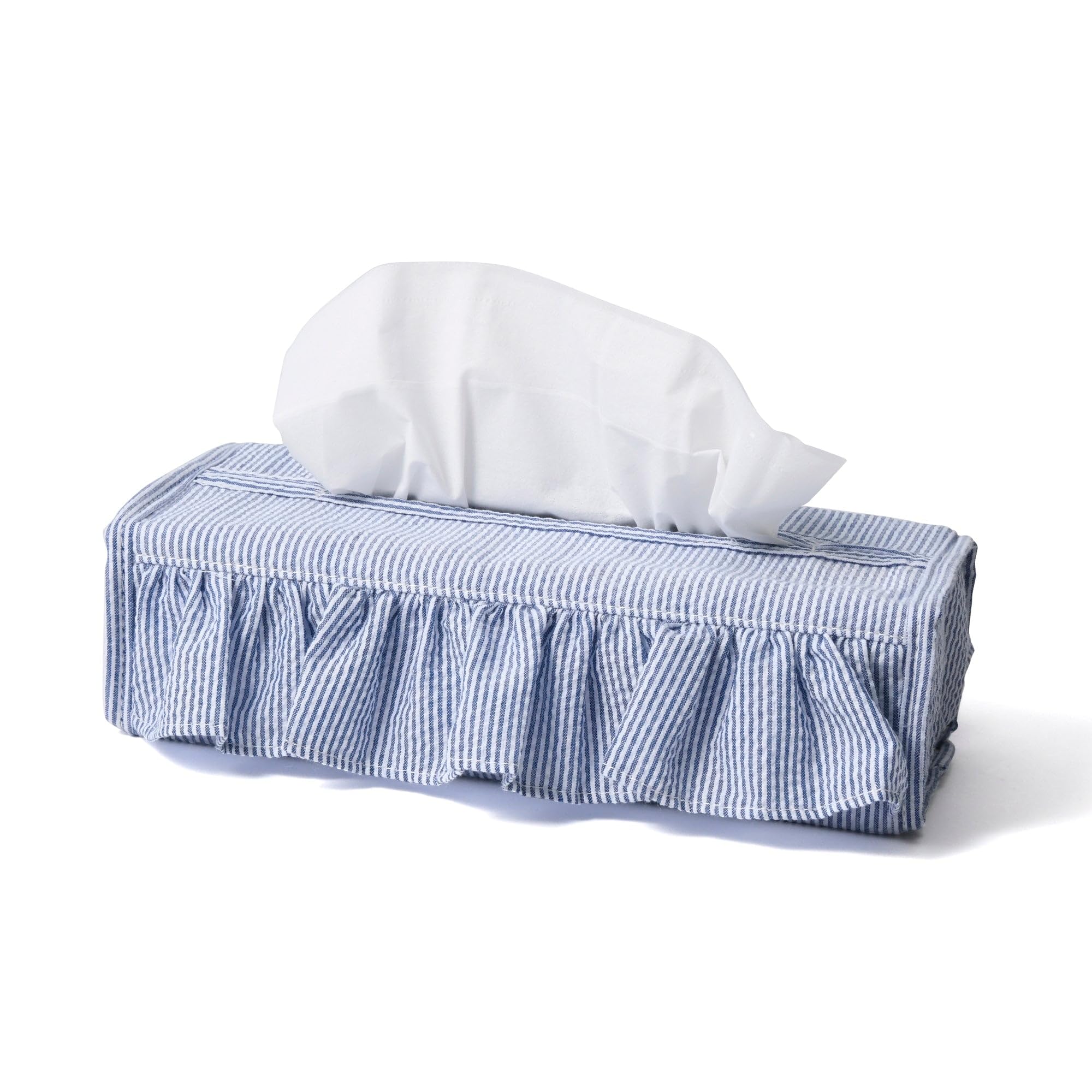 Amazon｜Francfranc フランフラン フリル ティッシュカバー ブルー